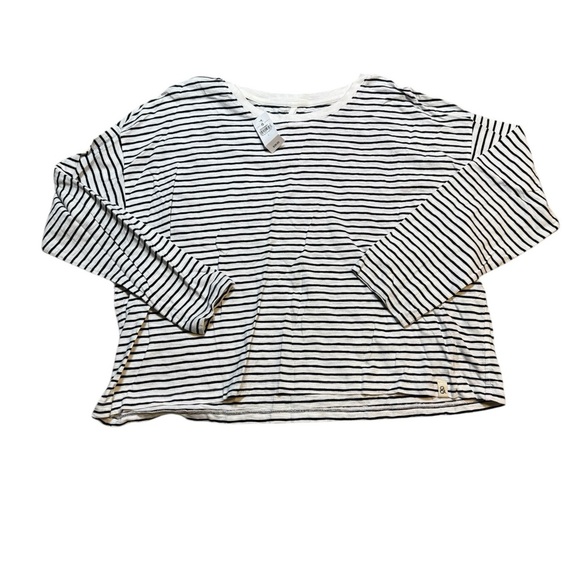 ⚓ Lou & Grey Striped Long Sleeve Tee L Soft Jersey Knit NWT Minimalist Classic ⚓ - Picture 1 of 3